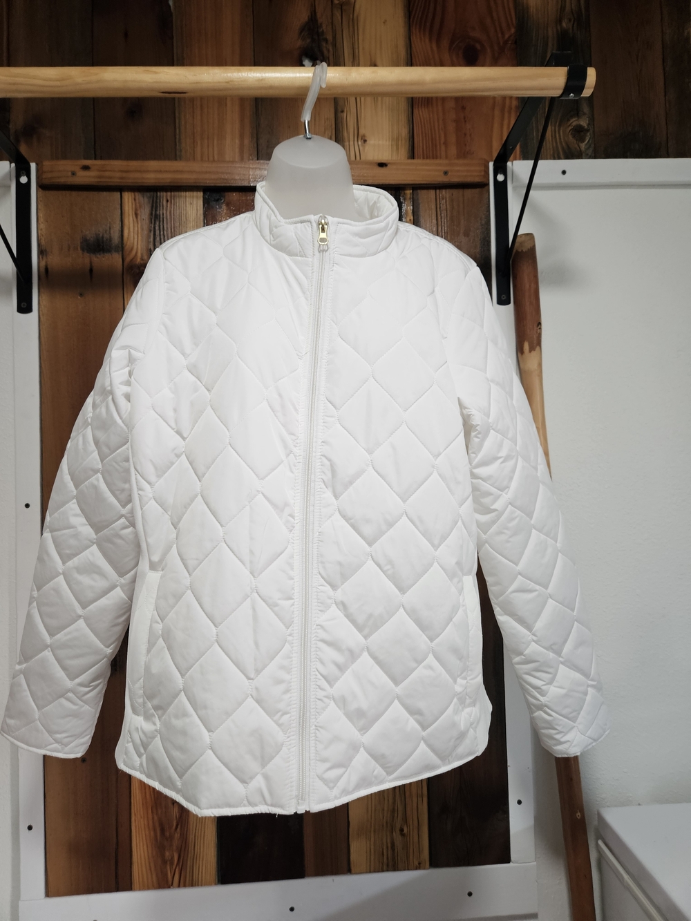 belk White Quilted Diamond Puffer Jacket
